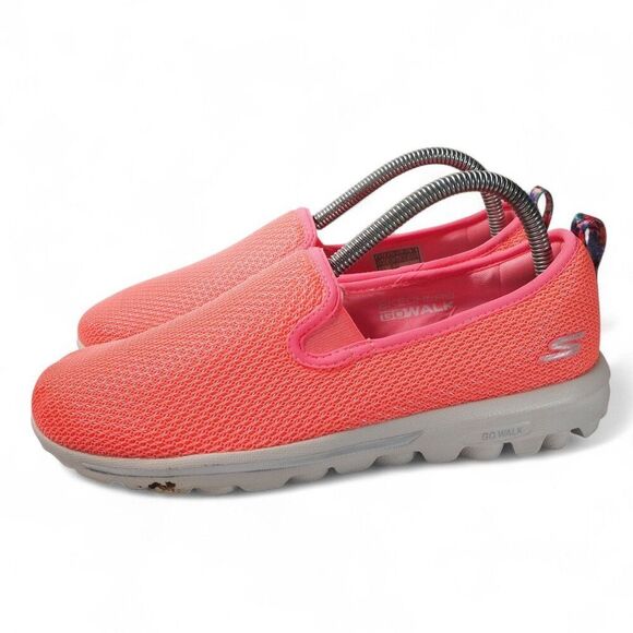 Skechers GO Walk Travel Slip-on Casual Shoes Pink 124980 Women's 8.5 - Picture 2 of 11
